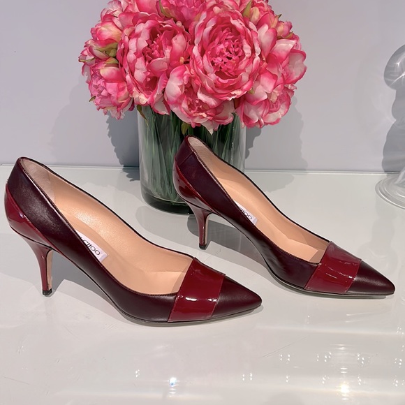 *PRICE DROP*Jimmy Choo-Maroon Pumps w Orig Box & Shoe Bag-Near perfect condition - Picture 4 of 7